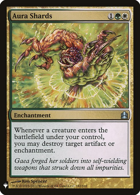 Whenever a creature you control enters, you may destroy target artifact or enchantment.