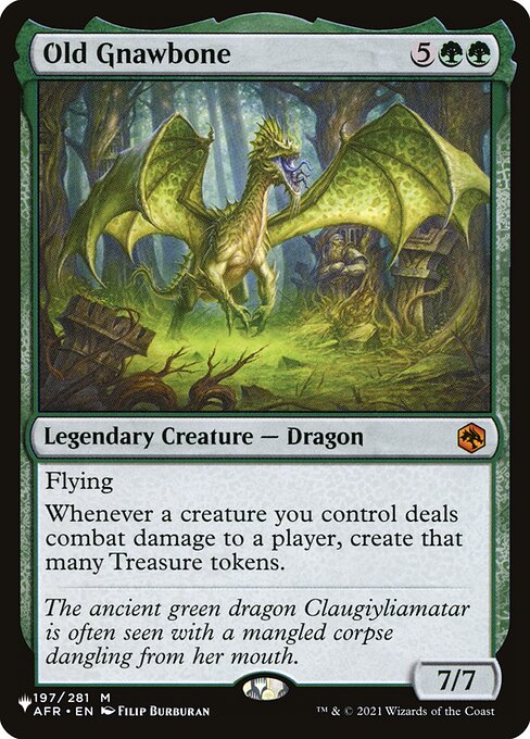 Flying
Whenever a creature you control deals combat damage to a player, create that many Treasure tokens.