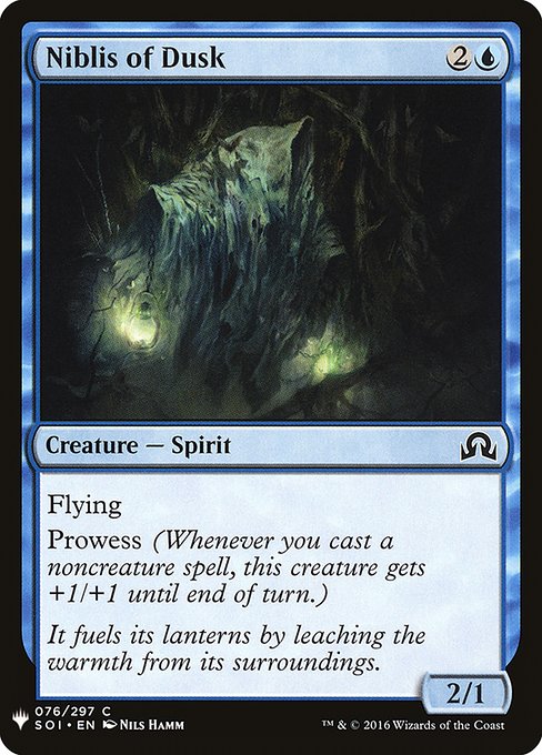 Flying
Prowess (Whenever you cast a noncreature spell, this creature gets +1/+1 until end of turn.)