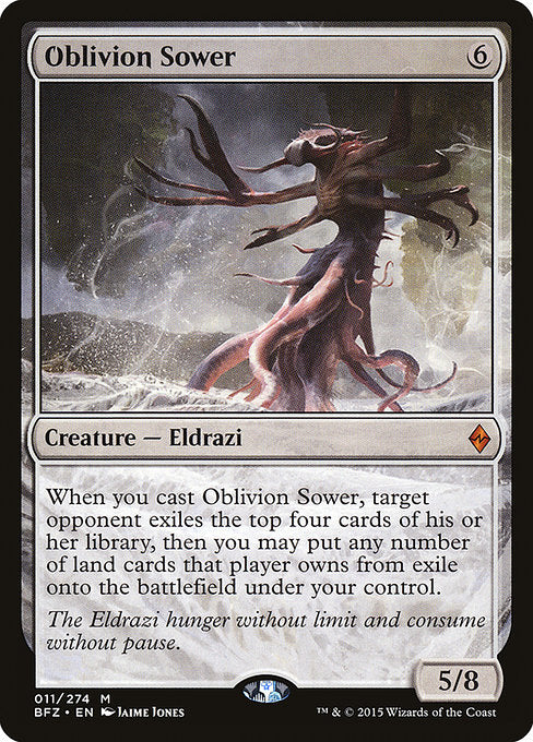 When you cast this spell, target opponent exiles the top four cards of their library, then you may put any number of land cards that player owns from exile onto the battlefield under your control.