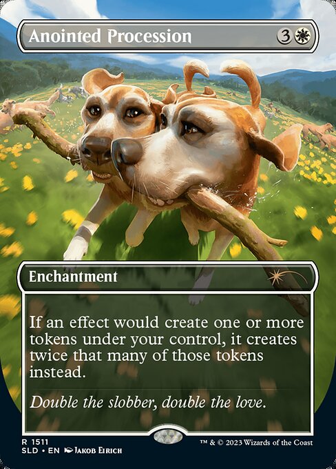 If an effect would create one or more tokens under your control, it creates twice that many of those tokens instead.   If an effect would create one or more tokens under your control, it creates twice that many of those tokens instead.