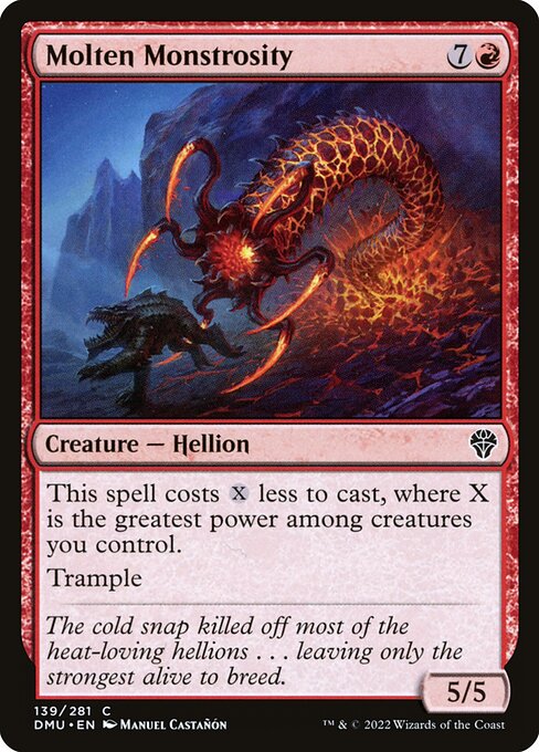 This spell costs {X} less to cast, where X is the greatest power among creatures you control.
Trample