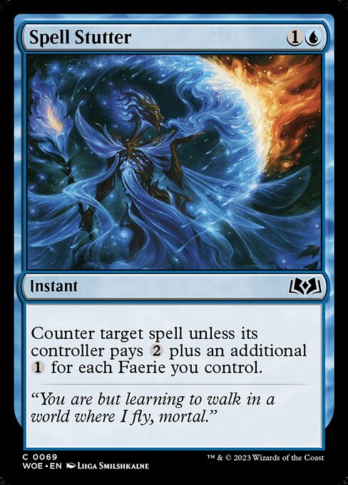 Counter target spell unless its controller pays {2} plus an additional {1} for each Faerie you control.
