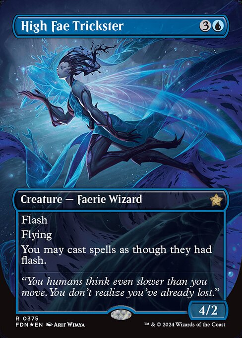 Flash (You may cast this spell any time you could cast an instant.)
Flying
You may cast spells as though they had flash.
