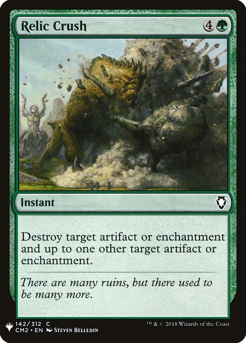 Destroy target artifact or enchantment and up to one other target artifact or enchantment.