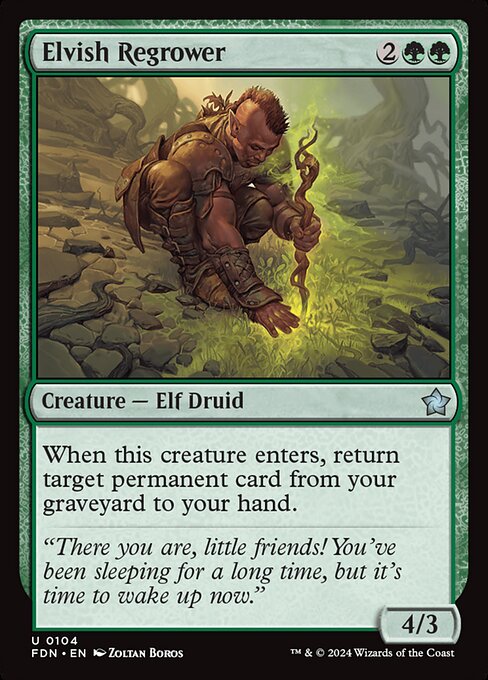 When this creature enters, return target permanent card from your graveyard to your hand.