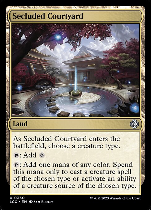 As this land enters, choose a creature type.
{T}: Add {C}.
{T}: Add one mana of any color. Spend this mana only to cast a creature spell of the chosen type or activate an ability of a creature source of the chosen type.
