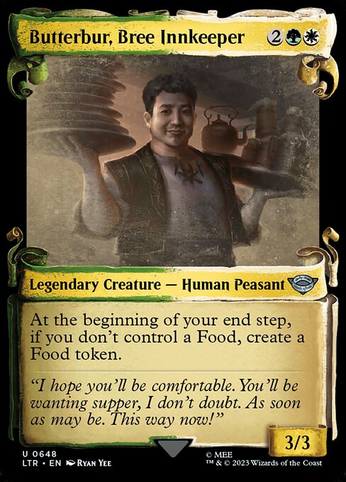 At the beginning of your end step, if you don't control a Food, create a Food token. (It's an artifact with "{2}, {T}, Sacrifice this artifact: You gain 3 life.")