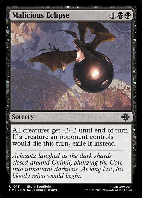 All creatures get -2/-2 until end of turn. If a creature an opponent controls would die this turn, exile it instead.