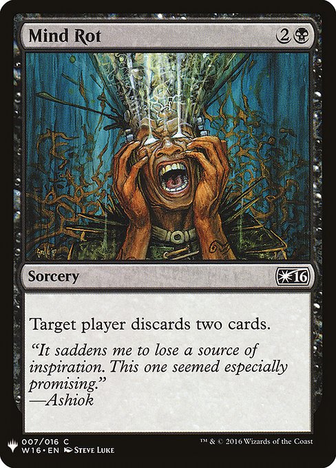 Target player discards two cards.