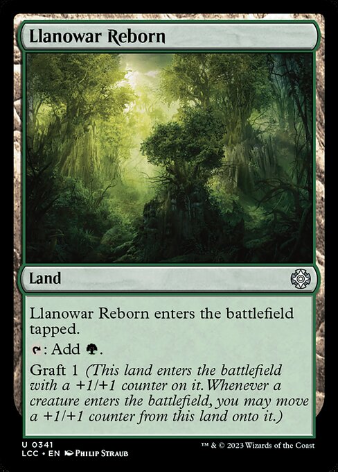 This land enters tapped.
{T}: Add {G}.
Graft 1 (This land enters with a +1/+1 counter on it. Whenever a creature enters, you may move a +1/+1 counter from this land onto it.)