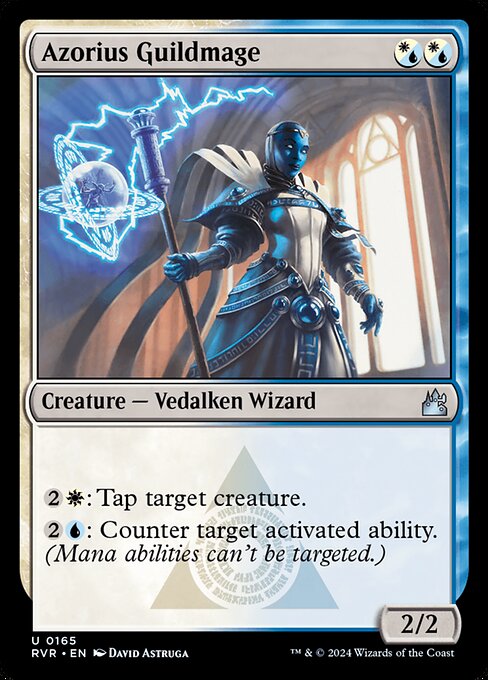 {2}{W}: Tap target creature.
{2}{U}: Counter target activated ability. (Mana abilities can't be targeted.)