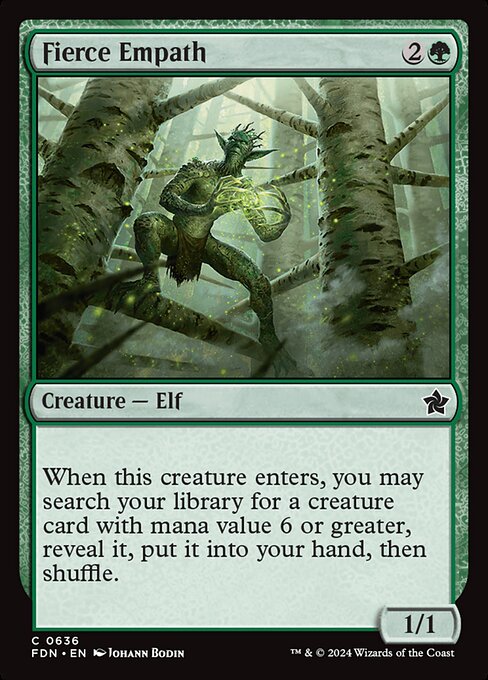 When this creature enters, you may search your library for a creature card with mana value 6 or greater, reveal it, put it into your hand, then shuffle.