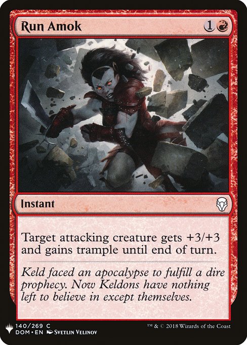 Target attacking creature gets +3/+3 and gains trample until end of turn.