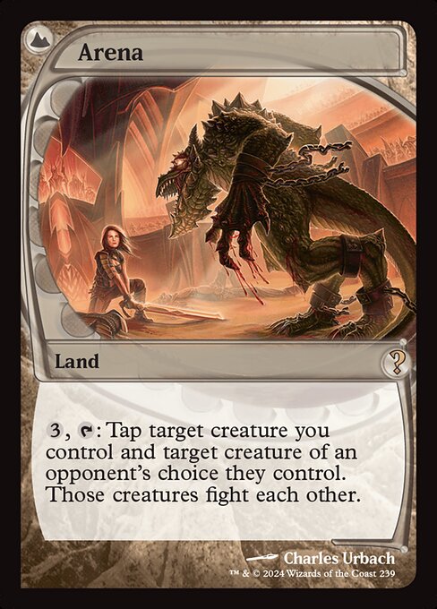 {3}, {T}: Tap target creature you control and target creature of an opponent's choice they control. Those creatures fight each other. (Each deals damage equal to its power to the other.)