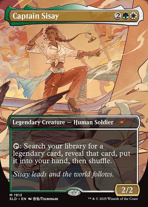 {T}: Search your library for a legendary card, reveal that card, put it into your hand, then shuffle.