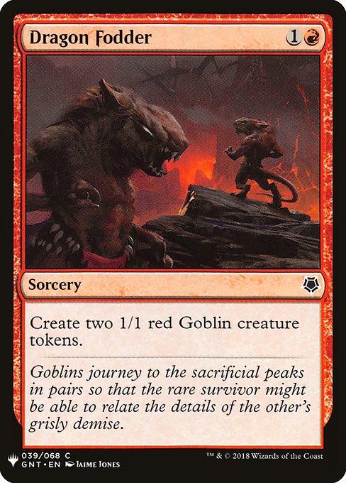 Create two 1/1 red Goblin creature tokens.