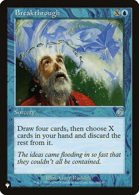 Draw four cards, then choose X cards in your hand and discard the rest.