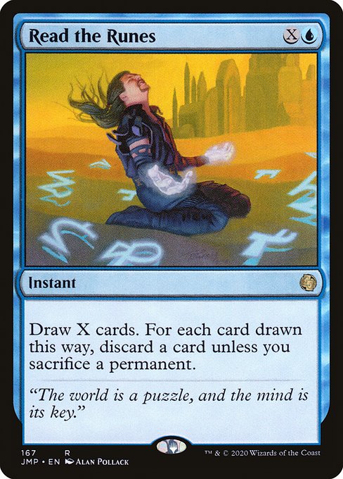 Draw X cards. For each card drawn this way, discard a card unless you sacrifice a permanent.