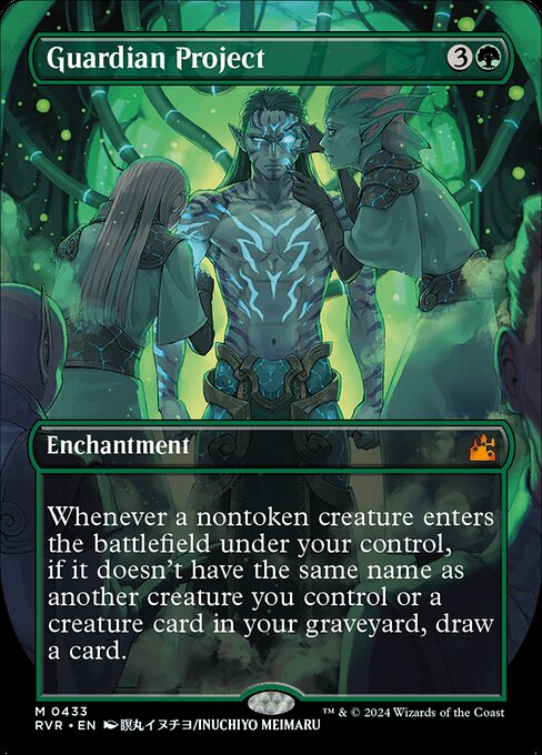 Whenever a nontoken creature enters the battlefield under your control, if it doesn't have the same name as another creature you control or a creature card in your graveyard, draw a card.