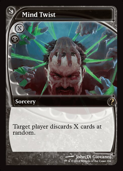 Target player discards X cards at random.