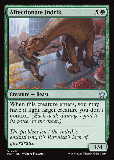 When this creature enters, you may have it fight target creature you don't control. (Each deals damage equal to its power to the other.)