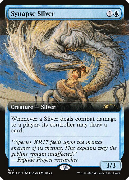 Whenever a Sliver deals combat damage to a player, its controller may draw a card.