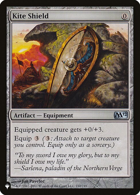 Equipped creature gets +0/+3.
Equip {3} ({3}: Attach to target creature you control. Equip only as a sorcery.)