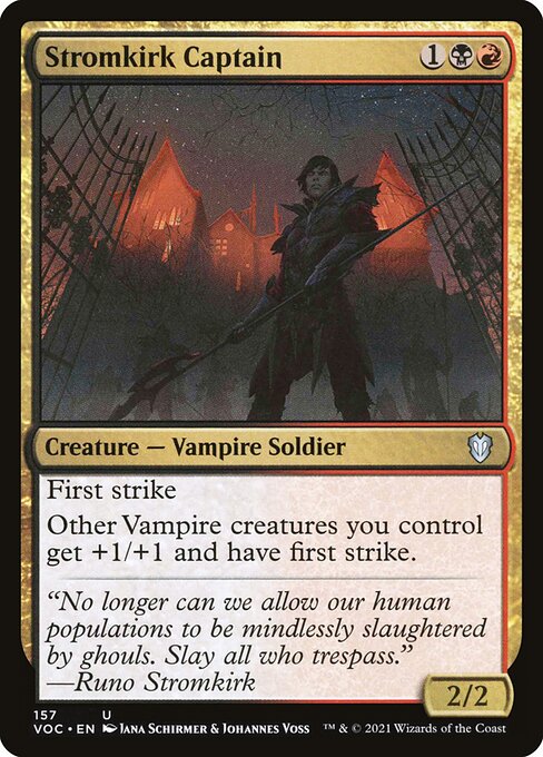 First strike
Other Vampire creatures you control get +1/+1 and have first strike.