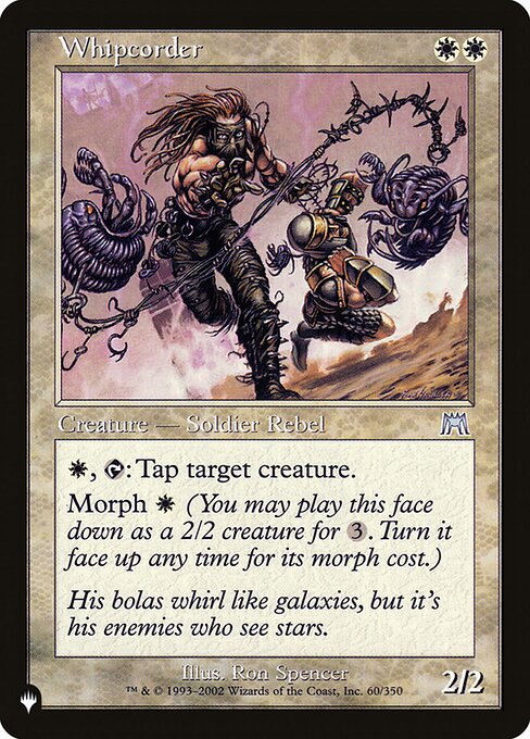 {W}, {T}: Tap target creature.
Morph {W} (You may cast this card face down as a 2/2 creature for {3}. Turn it face up any time for its morph cost.)