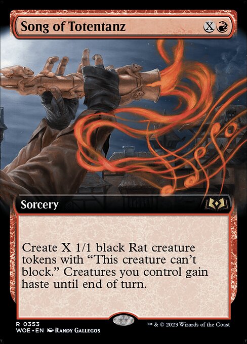 Create X 1/1 black Rat creature tokens with "This creature can't block." Creatures you control gain haste until end of turn.