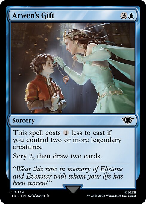 This spell costs {1} less to cast if you control two or more legendary creatures.
Scry 2, then draw two cards.