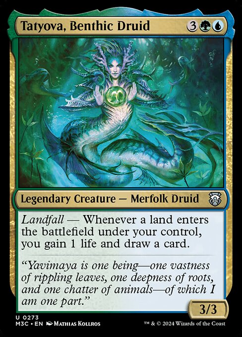 Landfall — Whenever a land you control enters, you gain 1 life and draw a card.