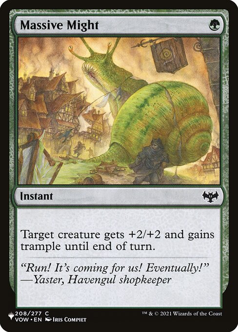 Target creature gets +2/+2 and gains trample until end of turn.