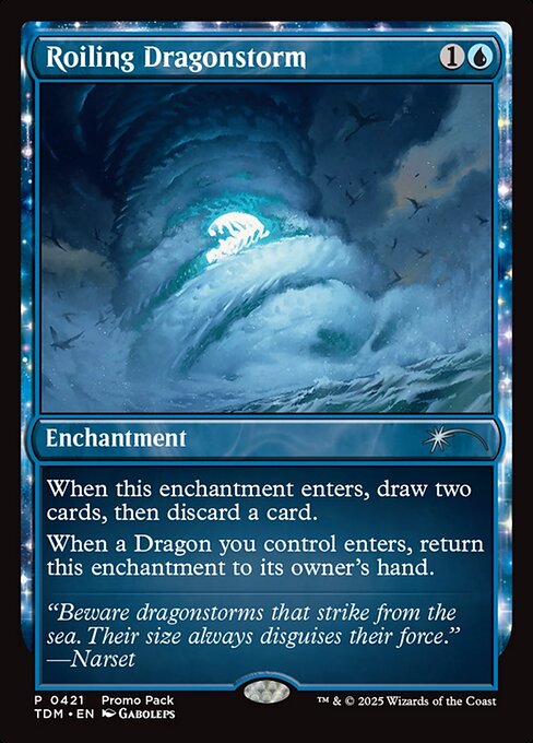 When this enchantment enters, draw two cards, then discard a card.
When a Dragon you control enters, return this enchantment to its owner's hand.