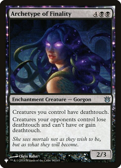 Creatures you control have deathtouch.
Creatures your opponents control lose deathtouch and can't have or gain deathtouch.