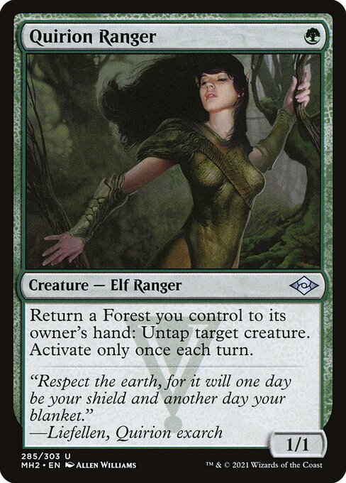 Return a Forest you control to its owner's hand: Untap target creature. Activate only once each turn.