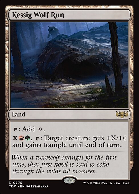 {T}: Add {C}.
{X}{R}{G}, {T}: Target creature gets +X/+0 and gains trample until end of turn.