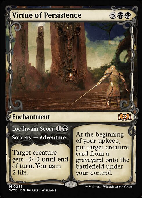 At the beginning of your upkeep, put target creature card from a graveyard onto the battlefield under your control.   Target creature gets -3/-3 until end of turn. You gain 2 life.