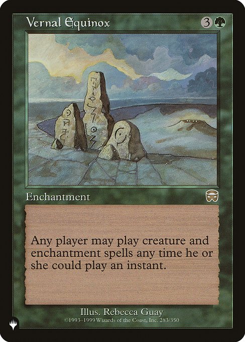 Any player may cast creature and enchantment spells as though they had flash.