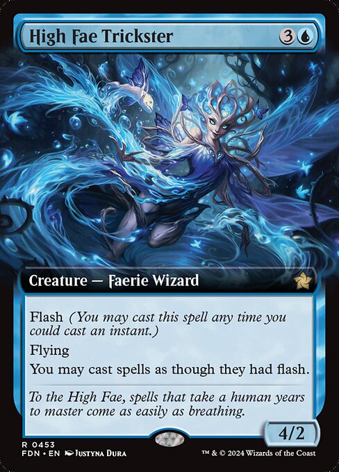 Flash (You may cast this spell any time you could cast an instant.)
Flying
You may cast spells as though they had flash.
