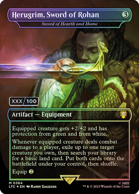 Equipped creature gets +2/+2 and has protection from green and from white.
Whenever equipped creature deals combat damage to a player, exile up to one target creature you own, then search your library for a basic land card. Put both cards onto the battlefield under your control, then shuffle.
Equip {2}