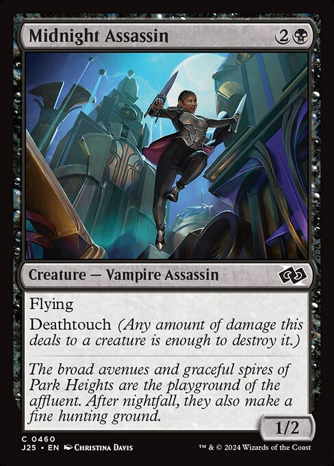 Flying
Deathtouch (Any amount of damage this deals to a creature is enough to destroy it.)
