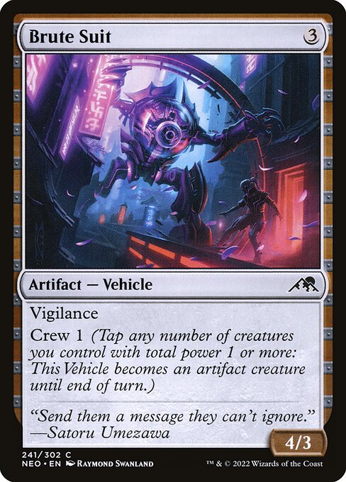 Vigilance
Crew 1 (Tap any number of creatures you control with total power 1 or more: This Vehicle becomes an artifact creature until end of turn.)