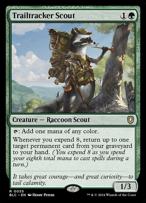 {T}: Add one mana of any color.
Whenever you expend 8, return up to one target permanent card from your graveyard to your hand. (You expend 8 as you spend your eighth total mana to cast spells during a turn.)