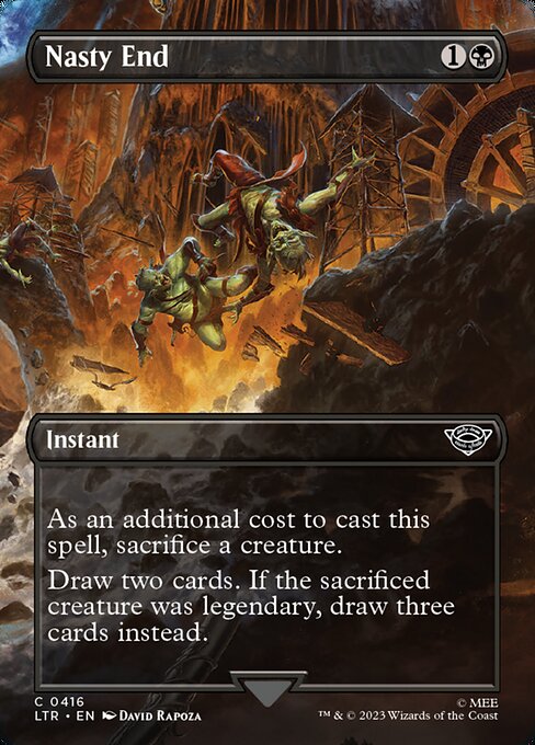 As an additional cost to cast this spell, sacrifice a creature.
Draw two cards. If the sacrificed creature was legendary, draw three cards instead.