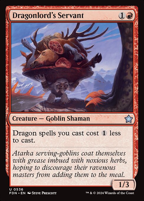 Dragon spells you cast cost {1} less to cast.