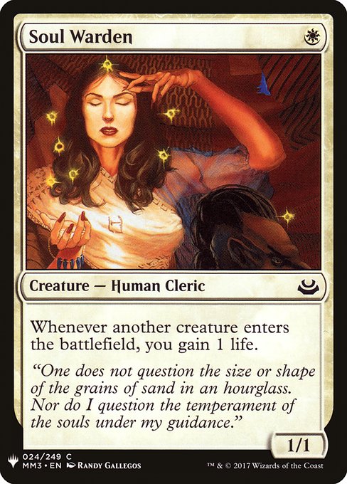 Whenever another creature enters, you gain 1 life.