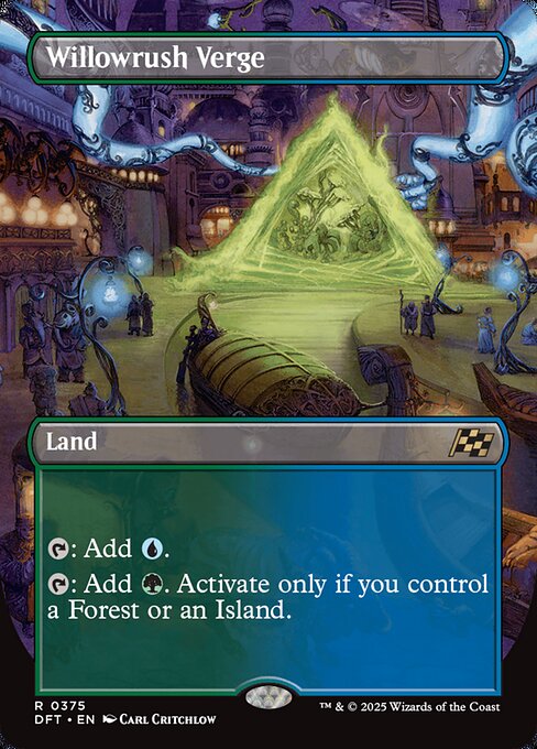 {T}: Add {U}.
{T}: Add {G}. Activate only if you control a Forest or an Island.