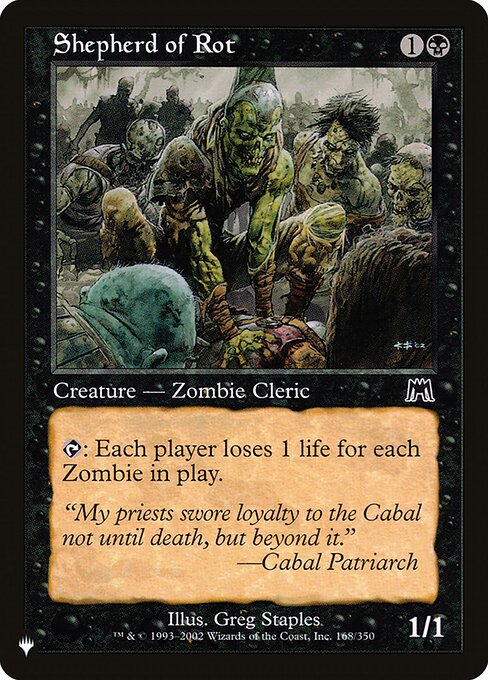 {T}: Each player loses 1 life for each Zombie on the battlefield.